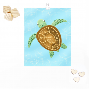 Turtle Birth Announcement Print