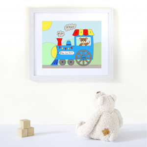 Train Birth Announcement Print