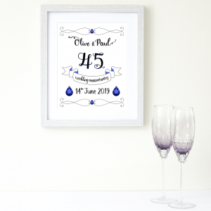 45th Wedding Anniversary Print