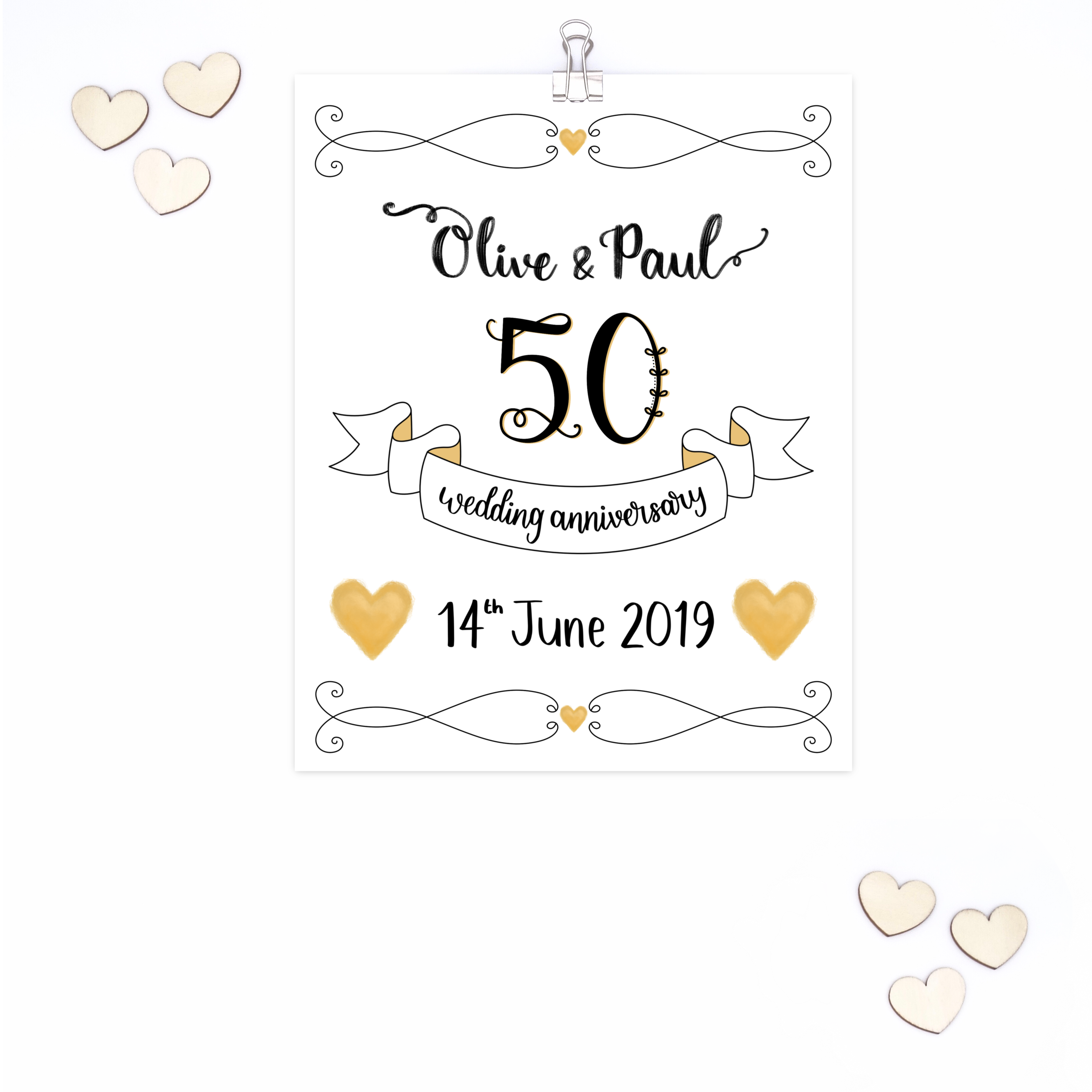 50th Golden Wedding Anniversary Print - Image 2