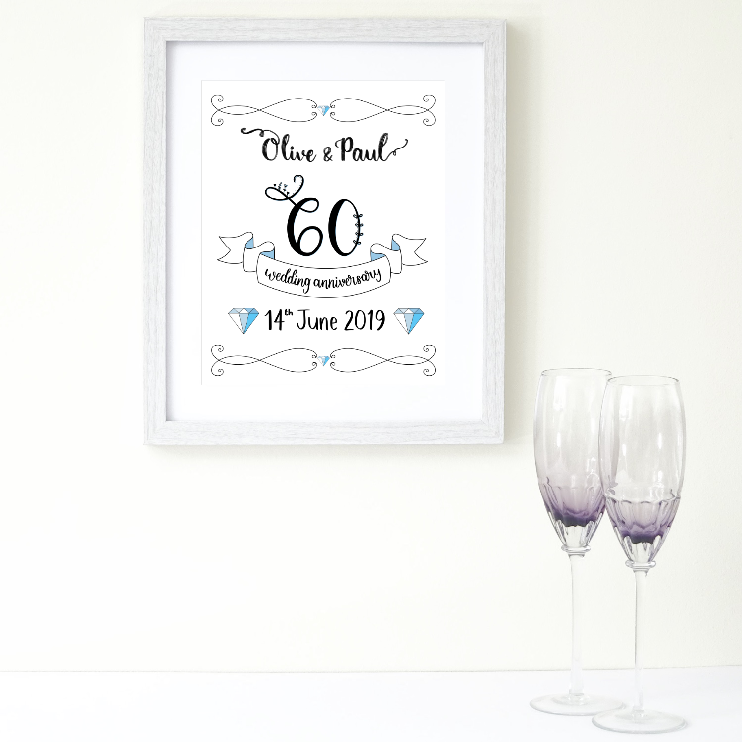 60th Wedding Anniversary Print