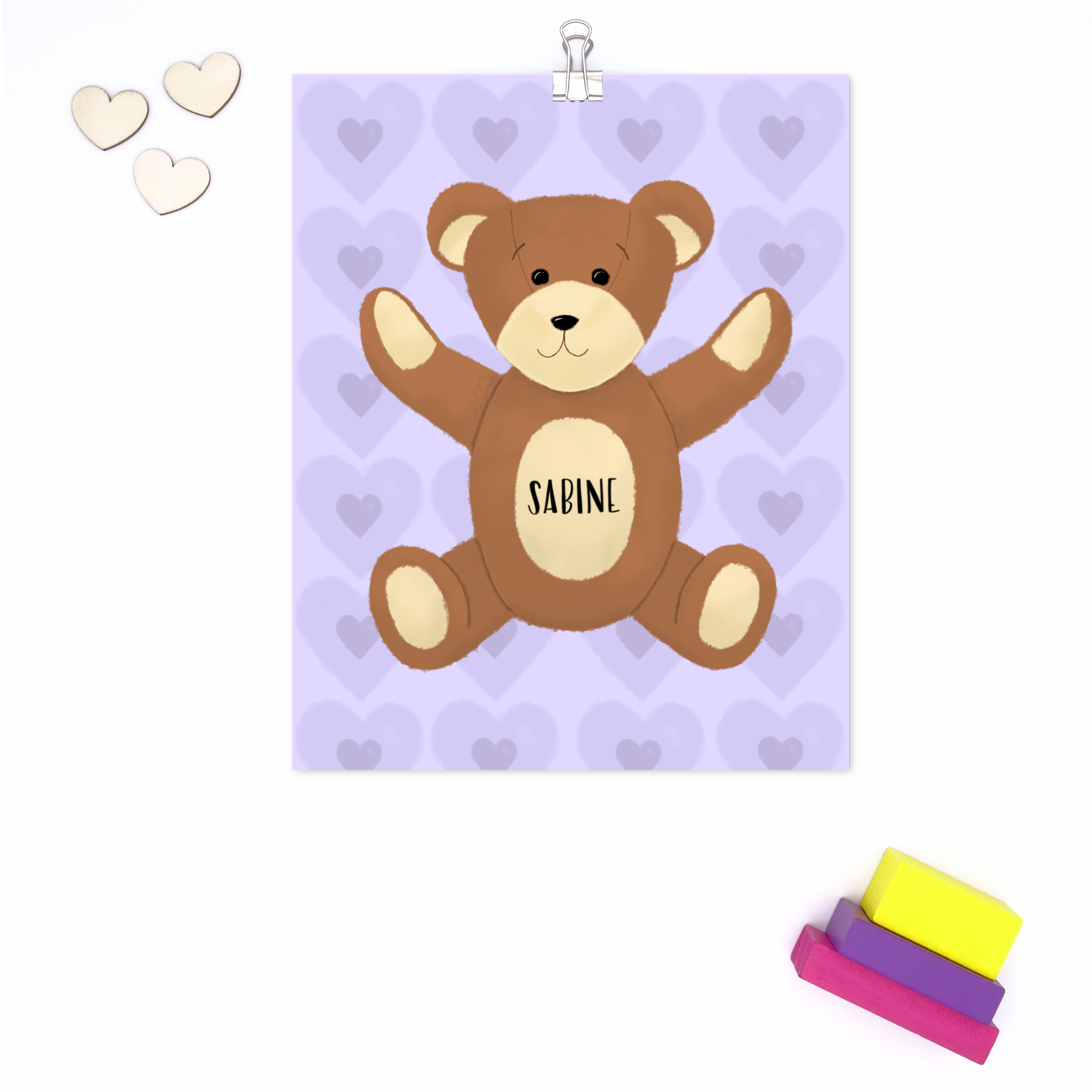 Named Teddy Bear Print - Image 3