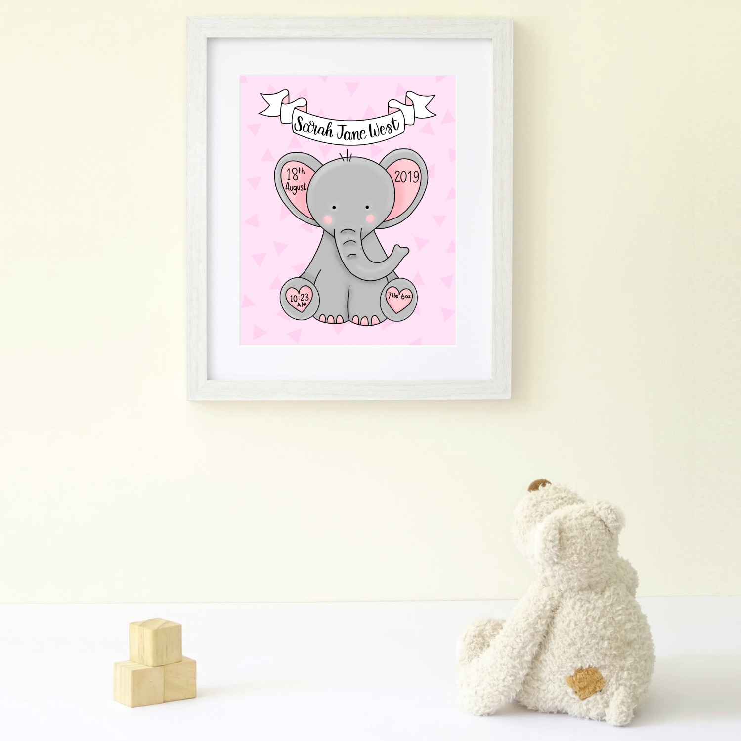 Elephant Birth Announcement Print - Image 4