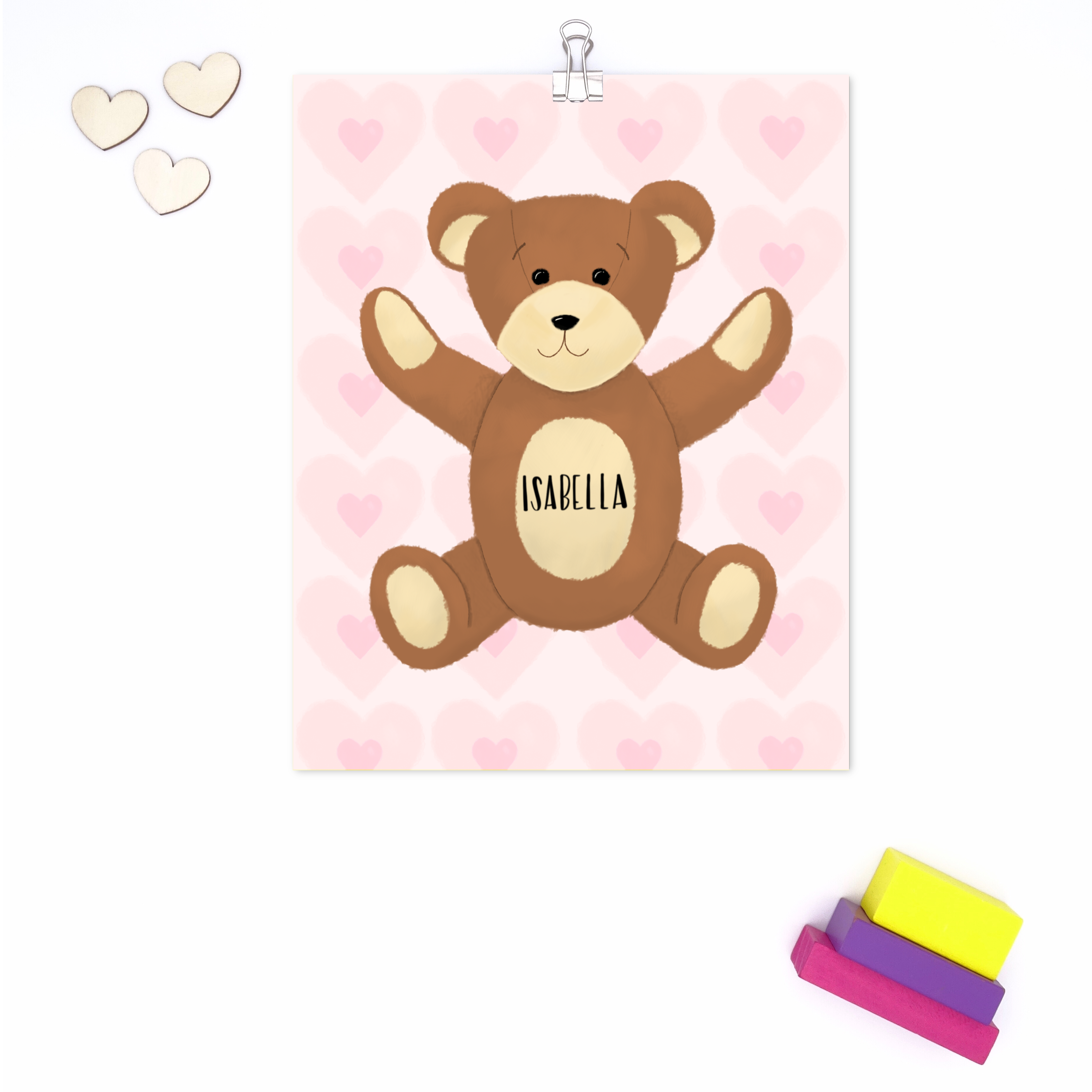 Named Teddy Bear Print