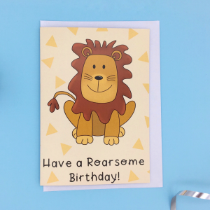 Product image of a lion birthday card