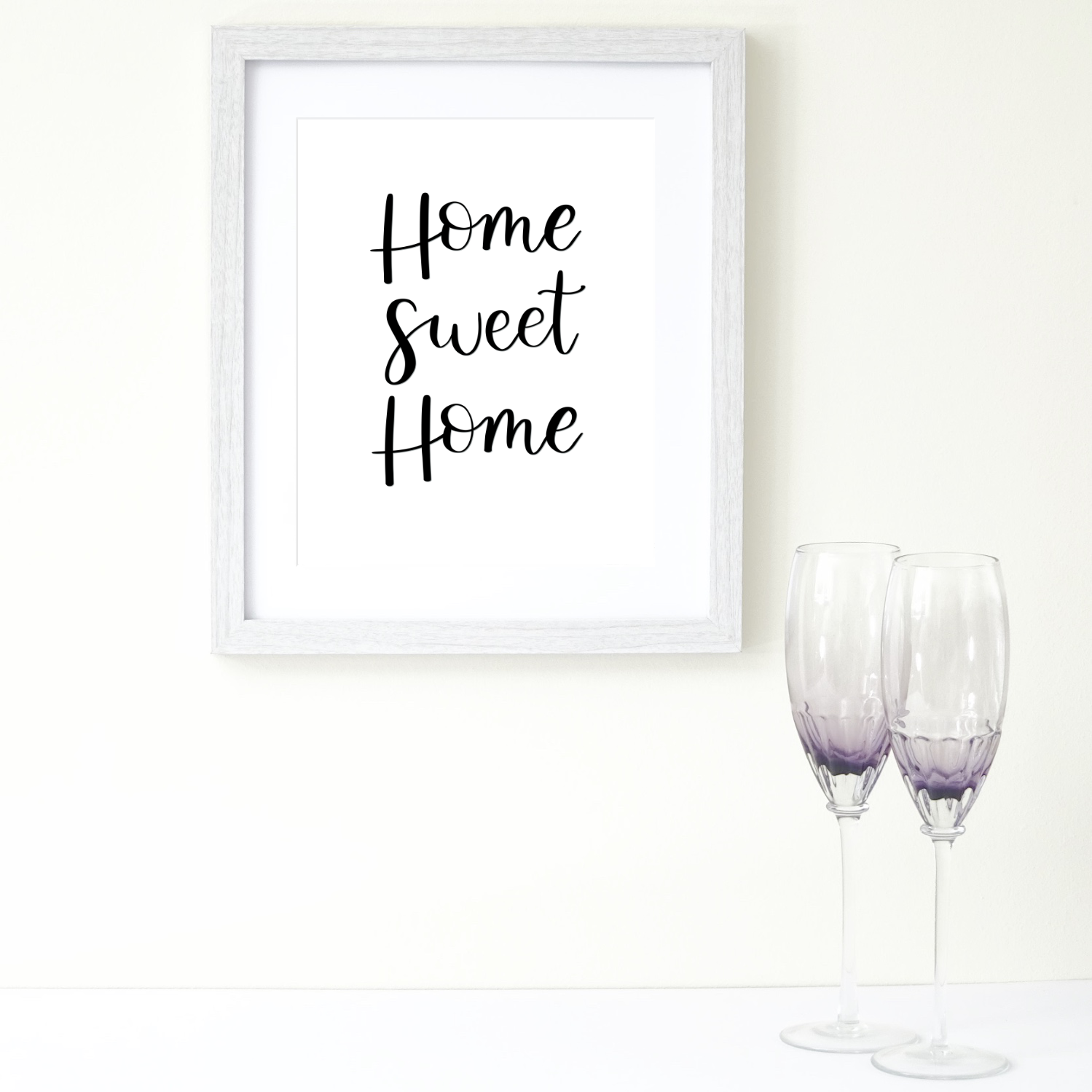 Black home sweet home print Framed
