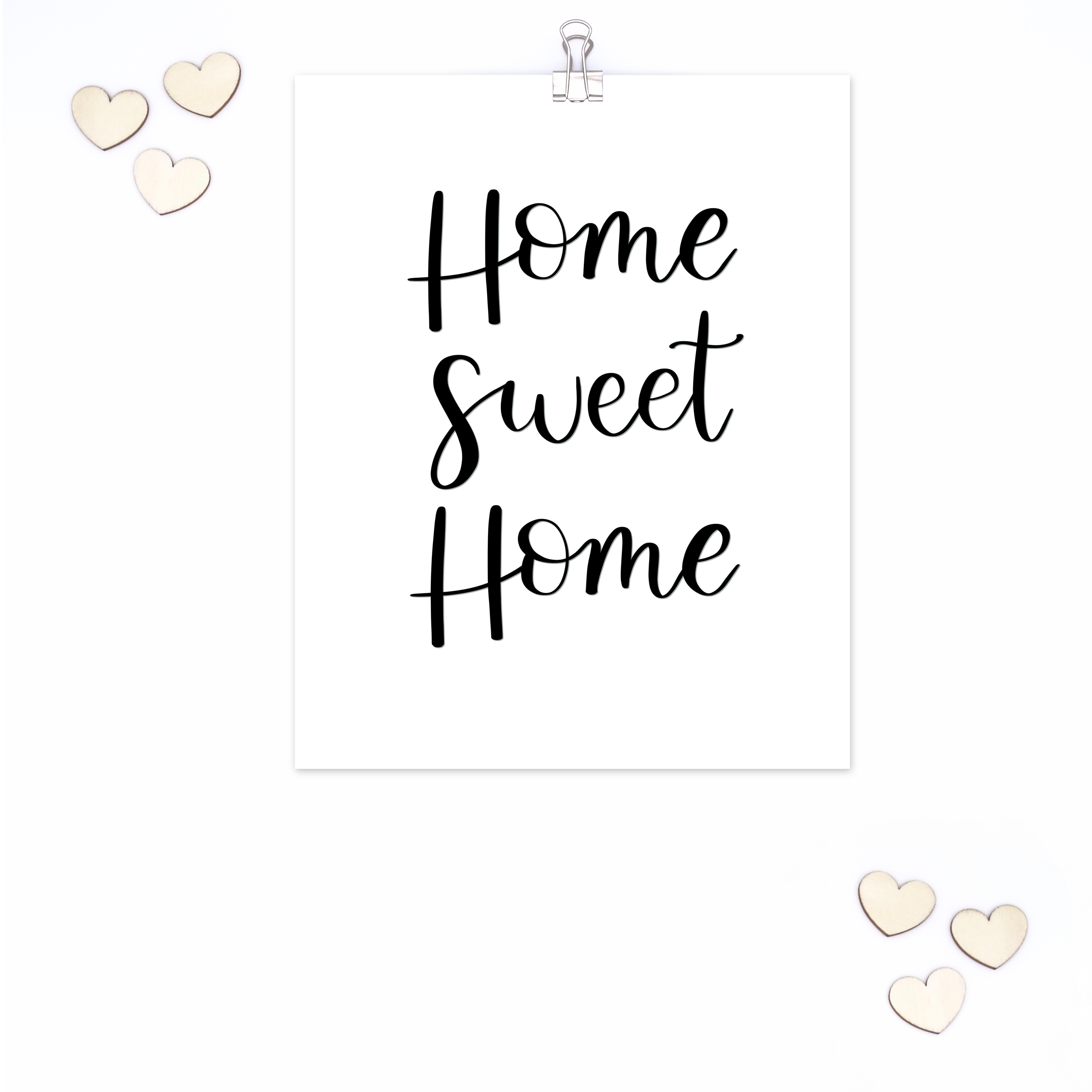 black home sweet home print
