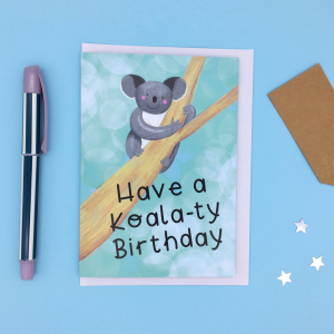 Product image of a koala birthday card