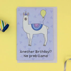Llama birthday card product image