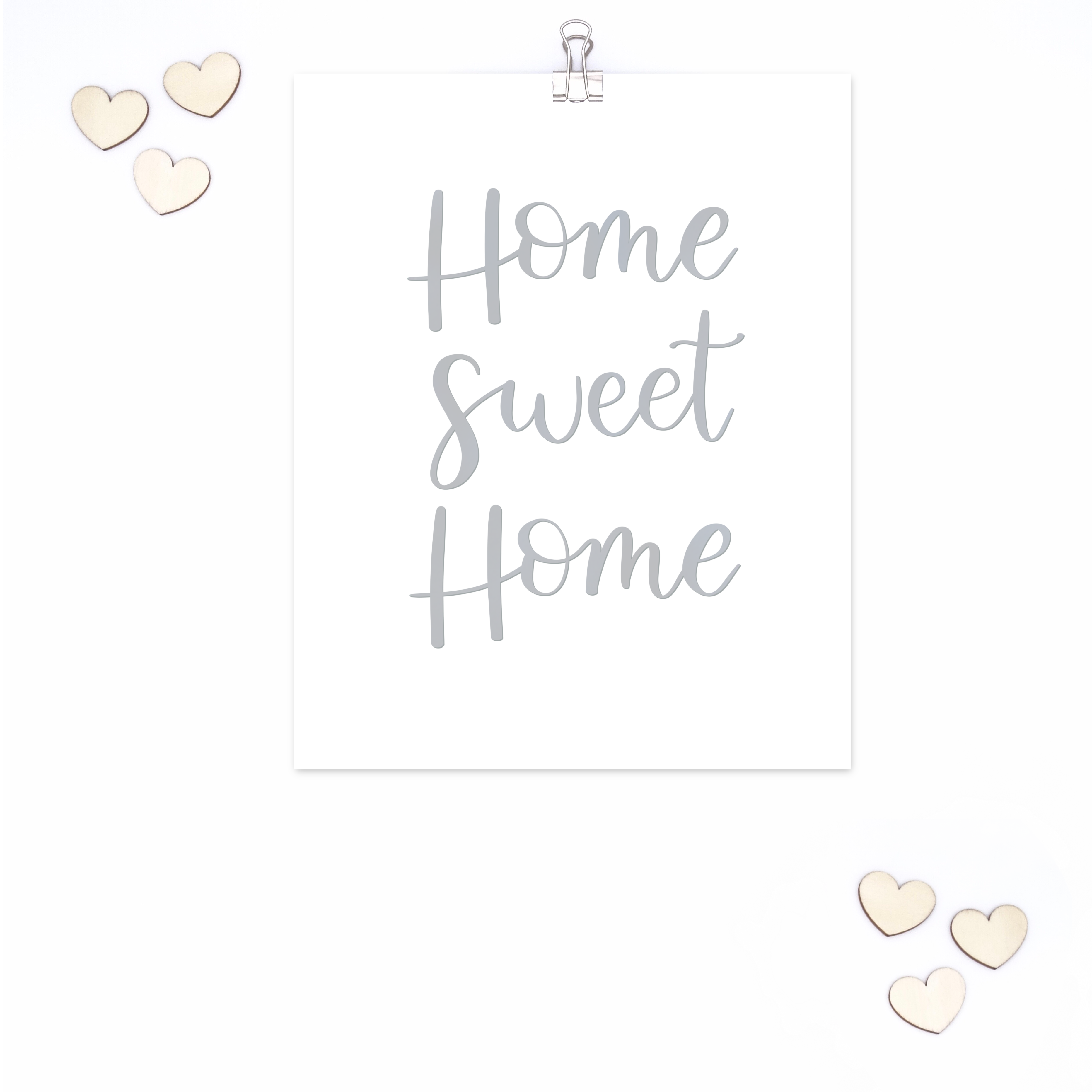 Silver home sweet home print