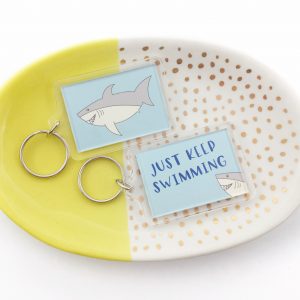 Shark just keep swimming keyring