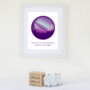 Beautiful northern lights print