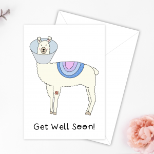 llama get well soon card