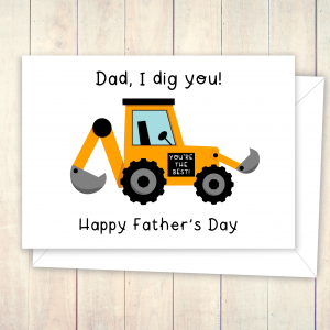 Digger Father’s Day card