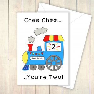 Train 2nd birthday card