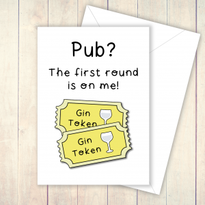 Gin token pub card