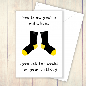 Socks old when card