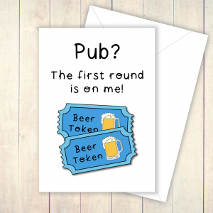 Pub beer tokens card