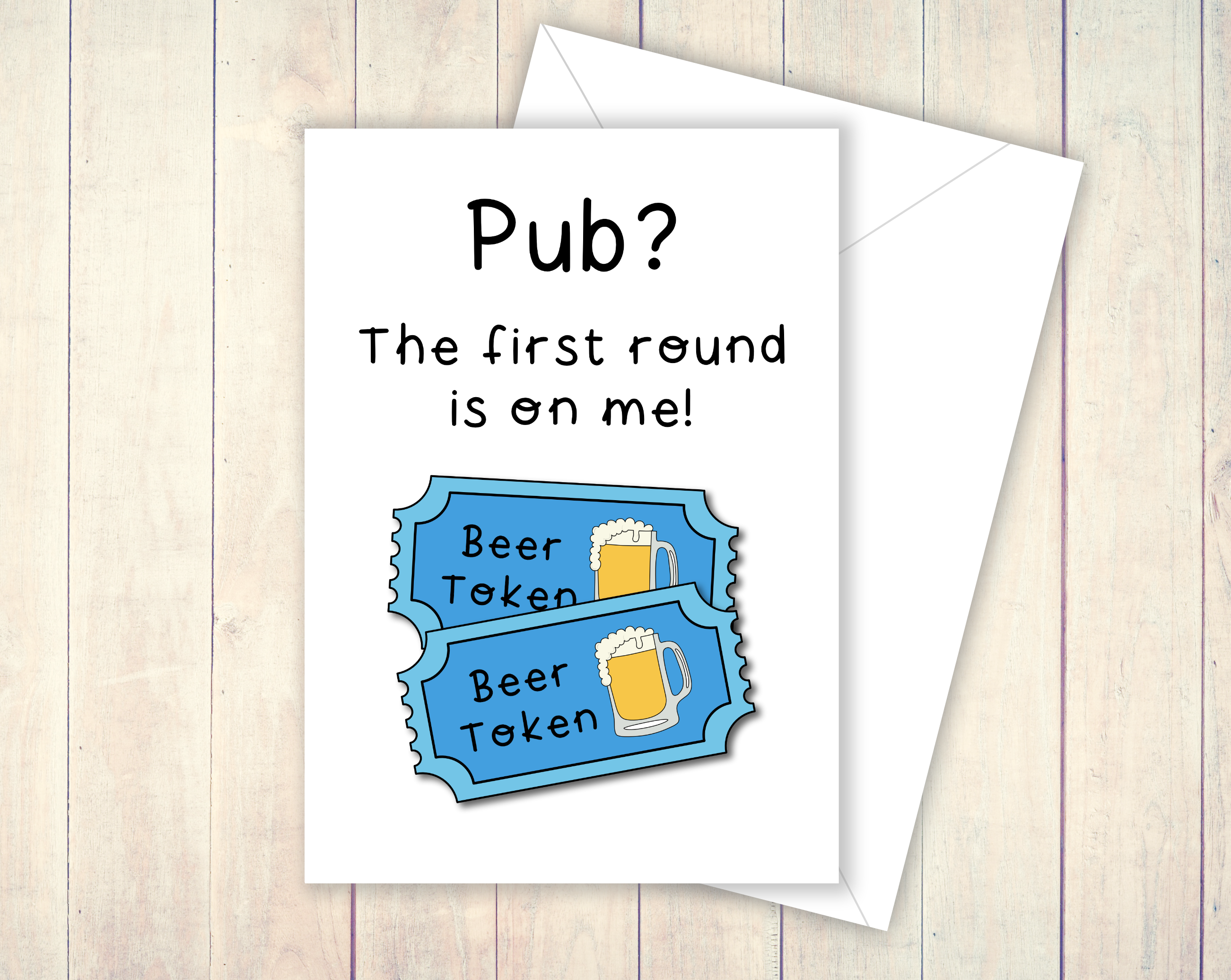 Pub beer tokens card