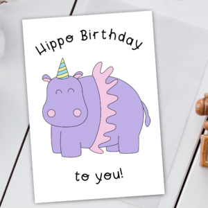 Hippo birthday card