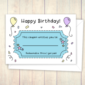 Coupon birthday card