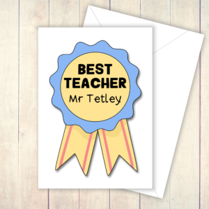 Best Teacher Rosette Blue
