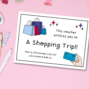 Blue and Red Shopping Trip Voucher