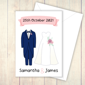 Pink Personalised Wedding Card