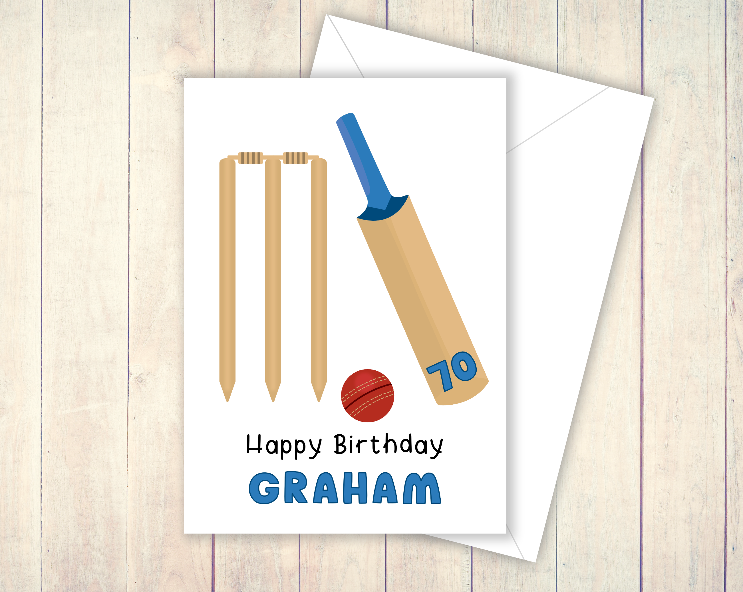Personalised cricket card