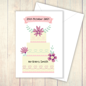 Personalised Wedding Cake Card