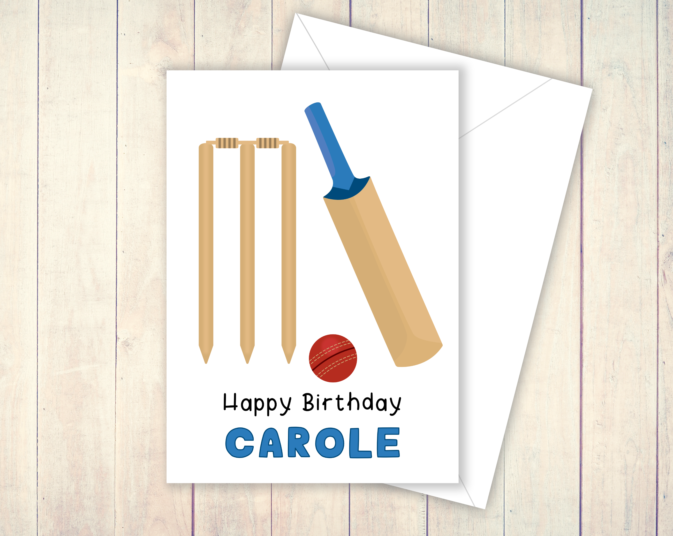 Personalised cricket card