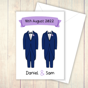 Two Grooms Personalised Wedding Card