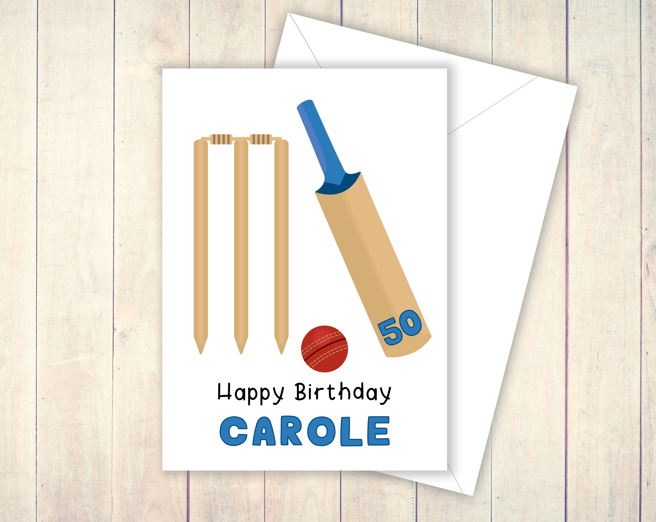 Personalised cricket card