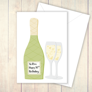 Personalised Bottle Birthday Card Green
